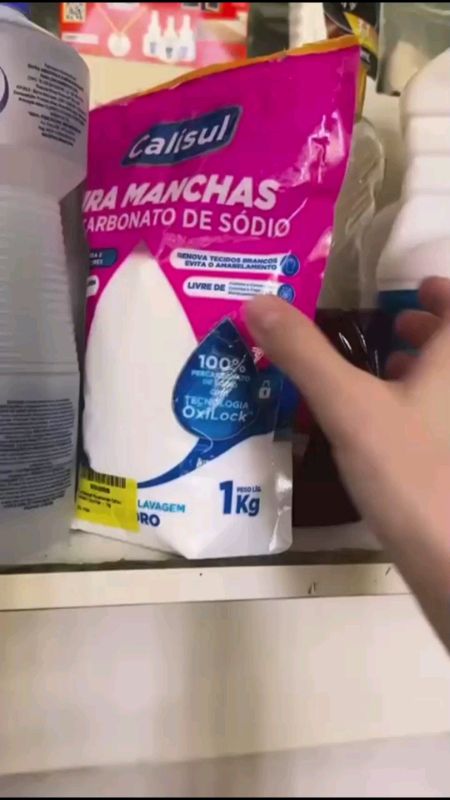 percarbonato de sódio alvejante granulado tira manchas roupas brancas e coloridas #percarbonato #tiramanchas #roupas