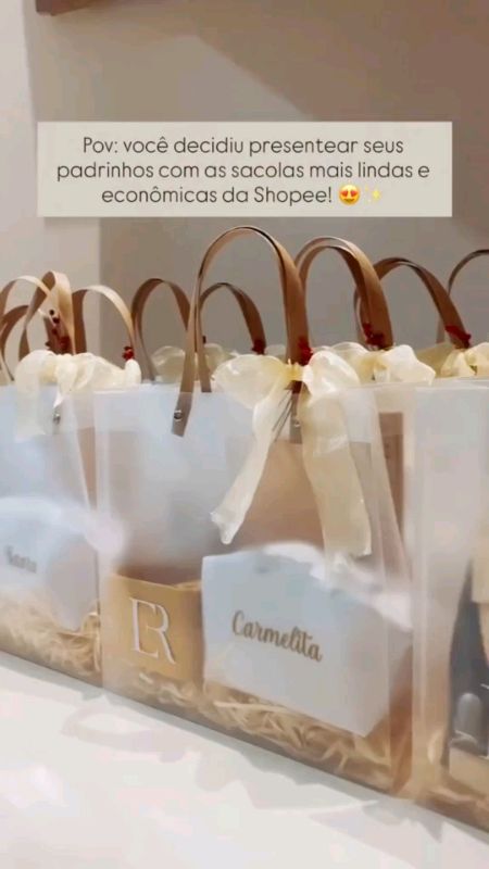 Kit 30 Sacolas de Plástico Transparente Fosco  #SacolasPlastico #sacolaTransparente #sacolaFosco #sacolas #plastico #transparente #decoracao #presente