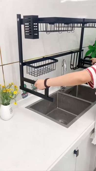 Organize tudo com o escorredor de louças multifuncional! Mais espaço e praticidade na sua cozinha.#OrganizaçãoCozinha #EscorredorDeLouça #praticidade