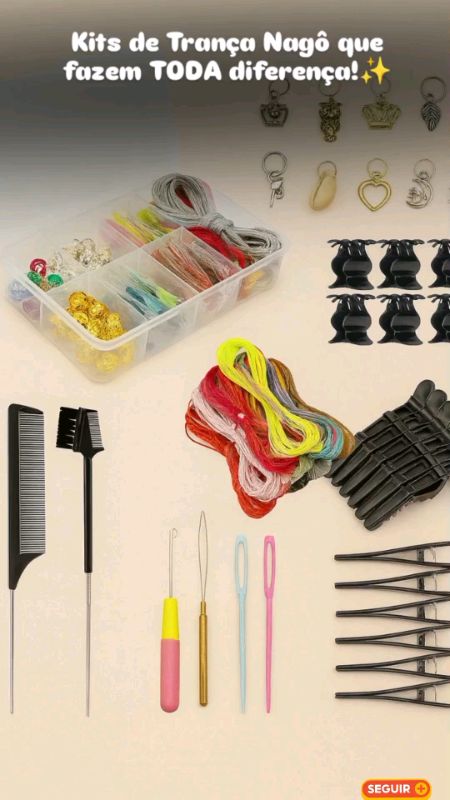 Kit trança nagô completo #kittrancanago #KitTrançaNagô #trancanago #TrançaNagô #trança #tranca #kittrança #kitcabelo #cabelo #acessóriosdecabelo