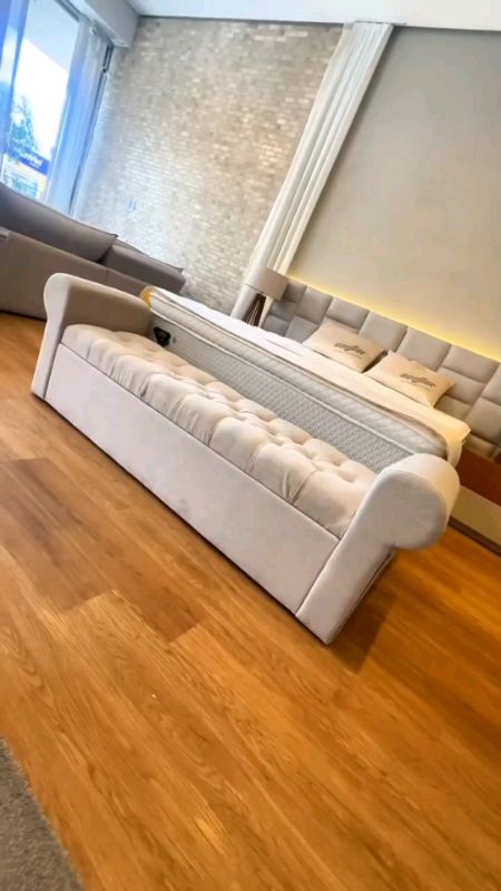 Baú recamier divã Paris Capitonê #BaúRecamier #capitone #baú #decorcao #achadinhos #acheinashopee #ShopeeVideo #quartodecorado #shopee #viral #achados