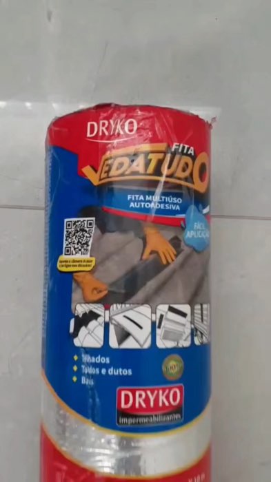 ￼Fita Manta Adesiva 60cm X 10m Asfaltica Aluminizada Vedatudo Dryko#fita#manta#adesiva#asfaltica#dryko