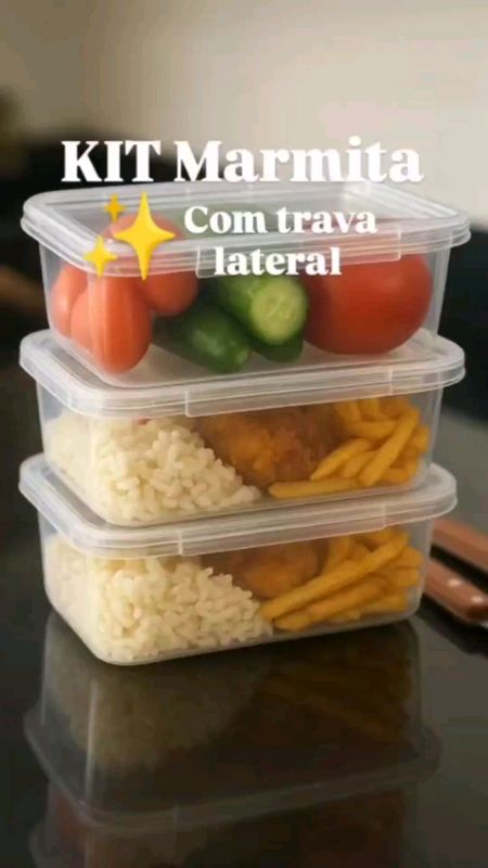 #viral #kitmarmita #marmita #pote #MarmitaCongelador #potehermetico #potecomtrava #marmitacomtrava #marmitadecomida #marmitasemanal