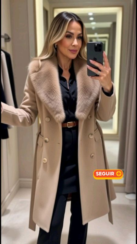 Casaco Lã Batida Sobretudo Apeluciado Elegante e Sofisticado #casaco #labatida #inverno #frio #modafeminina #cadacofeminino#shopee#moda