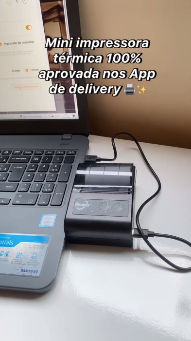 Mini impressora térmica 58mm para App de delivery 100% aprovada. Fácil instalação #impressora #impressoratermica