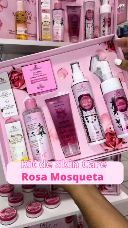 Kit skincare completo rosa mosqueta rotina de cuidados#pele #beleza#fy #shopee #achadinho #acheinashopee #kit #rosamosqueta