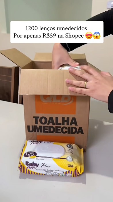 Lenço umedecido #shopeebr