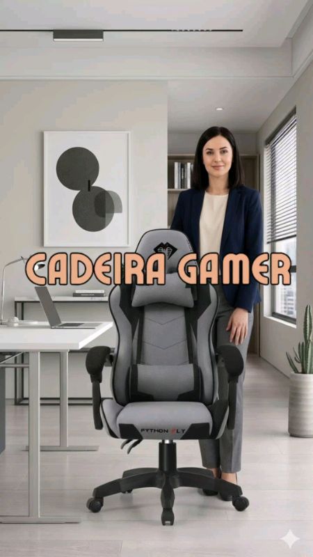#cadeiragamer #cadeirahergonomica #cadeirareclinavel #cadeiradeescritorio #publicidade