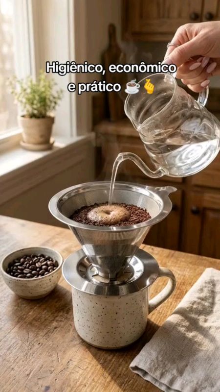 Coador de Café Inox✨☕ #reutilizavel #DicasDeCozinha #momentocafé #Inox #qualidade #cozinhabonita