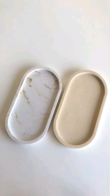 Bandeja Decorativa Oval Em Concreto #decor #bandeja #luxo