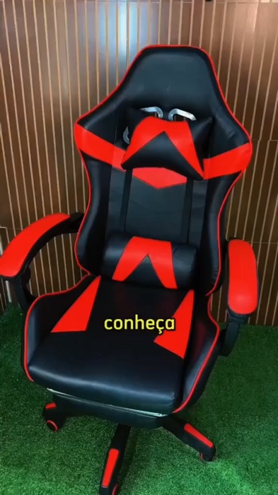 Cadeira Gamer Escritório Giratória Reclinável Couro Braço Articulado Couro sintético. Cores: azul, vermelho, branco ou preto #gamer #cadeira #publi