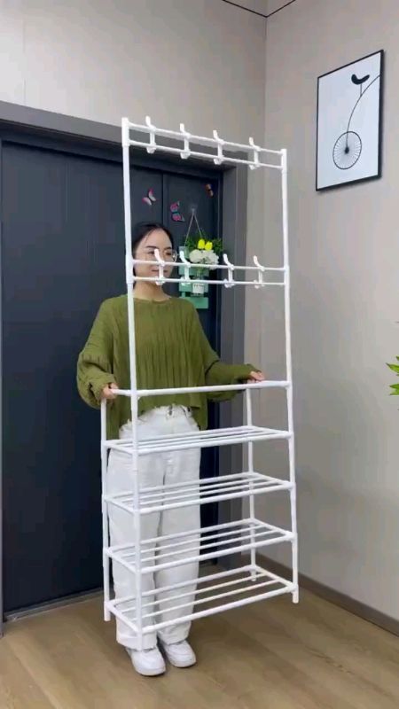 Dê uma olhada em Arara 4/5 Andar Sapateira Organizador Cabideiro Suporte Multiuso Sapato Tenis Roupa Armários