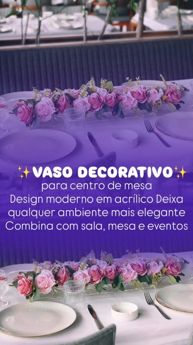 Vaso decorativo em acrílico que deixa sua mesa elegante…”