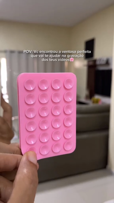 ￼Suporte De Silicone Com Ventosa Dupla Face Para Uso Reutilizável #suporte #silicone #ventosa #dupla #celular #reutilizavel #viral