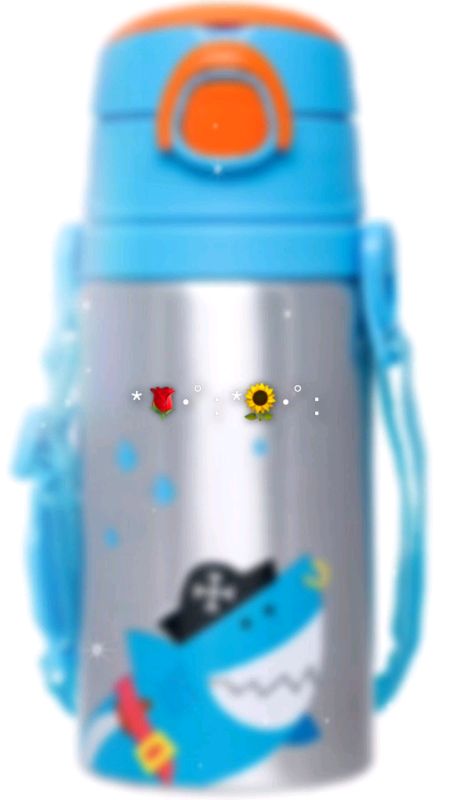 Garrafa Alumínio Infantil Canudo Silicone Animal Fun Buba