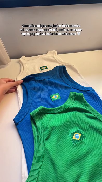 ￼Regata Feminina Ribana Regata do Brasil Estilo Gringa Brasilidades Blusa Brasil Copa Do Mundo Canelada Algodão