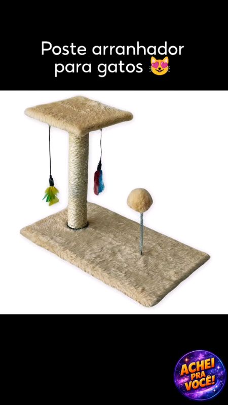 Arranhador Para Gatos Poste Brinquedo Bolinha Interativo #brinquedo #poste #bolinha #pet #gatos #gato #arranhador
