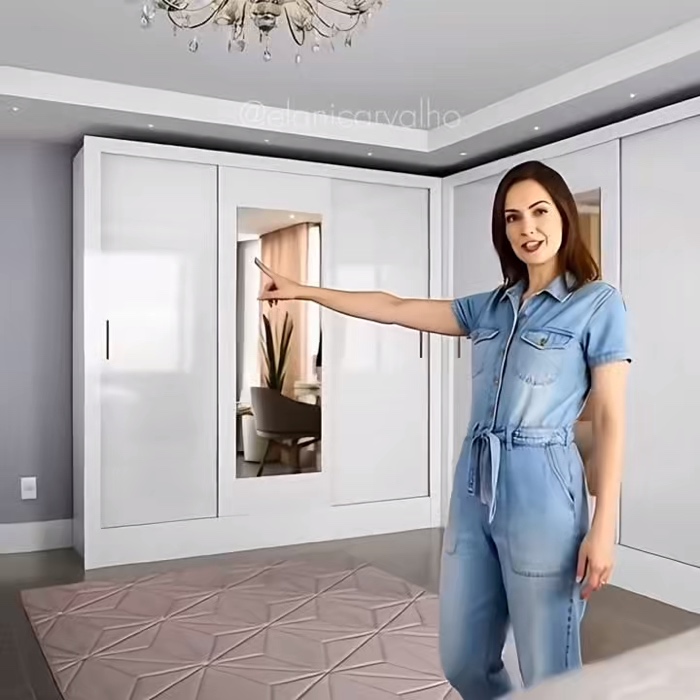 closet casal duplo com espelho #guardaroupa #closet #quarto #viral