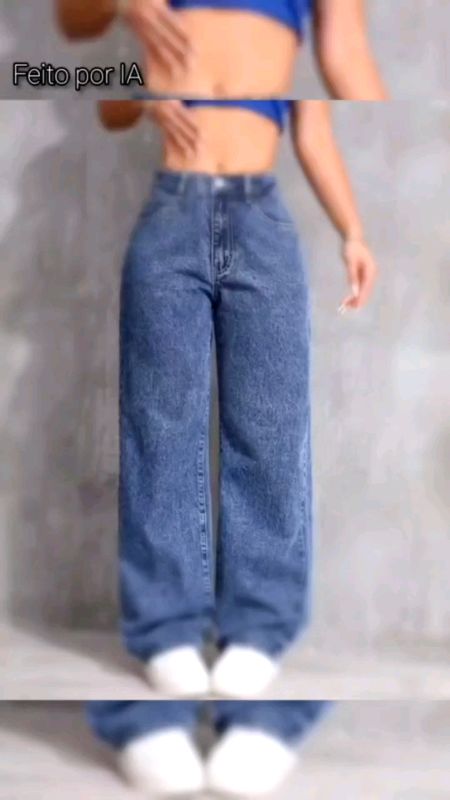 calça wide leg jeans feminina cintura alta #calcapantalona #calçafeminina #calcawideleg