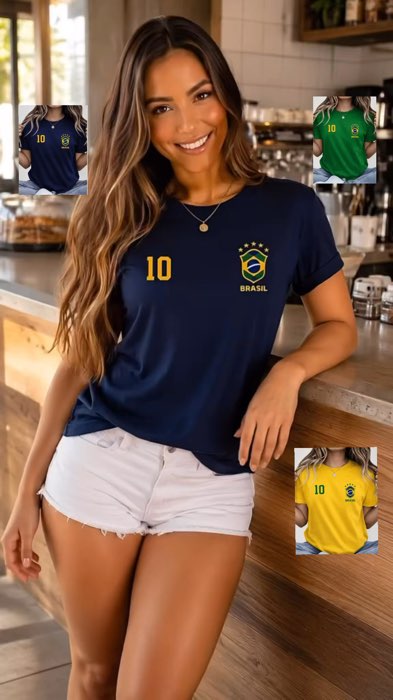 Camiseta 100% Algodão Brasil Unissex #camisetabrasil #camisetaalgodão #brasil