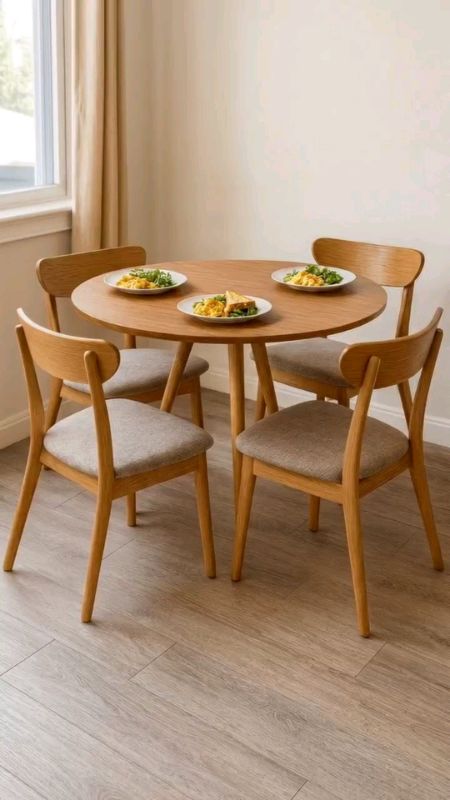 Mesa Pequena de Madeira Elegante para Sala de Jantar  #mesadejantar #decoracao #moveisemmadeira #laraconchegante #designmoderno