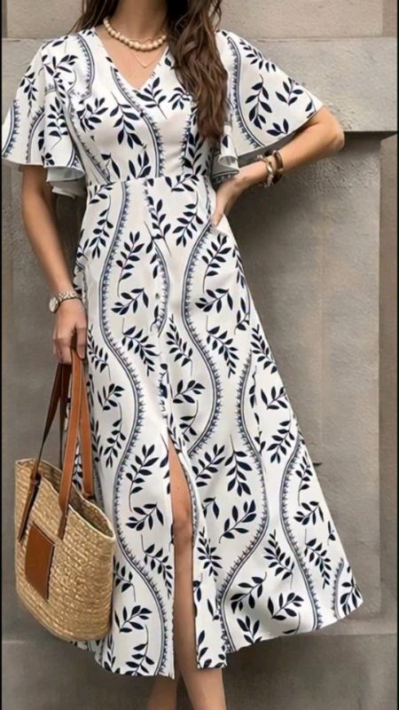 Vestido Boho com fenda Estilo Resort ! #vestido #lovito #modafeminina #modaboho #boho #vestidoboho #resort #azul #moda