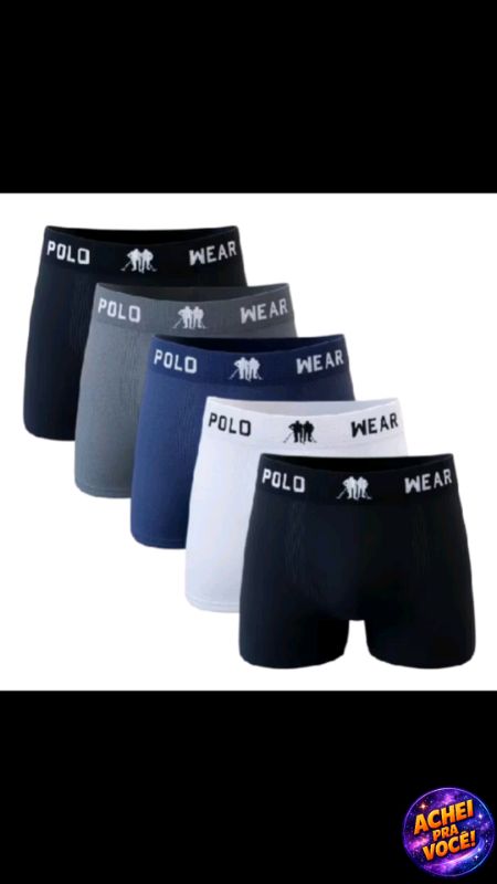 Kit 5 Cuecas Boxer Box Polo Wear Microfibra Lisa Sem Costura Sortidas #microfibra #cuecaboxer #cuecasboxer #cueca #masculina