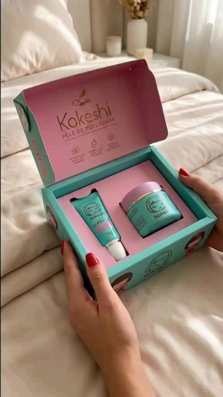 Kit dupla renovadora faciais kokeshi pele porcelana olhos gueixa #shopee
