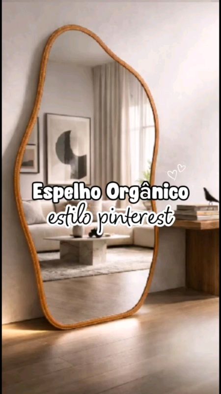 Espelho Orgânico #espelhoorganico #espelho #espelhogrande #decoração #espelhopinterest #achadosdacesi
