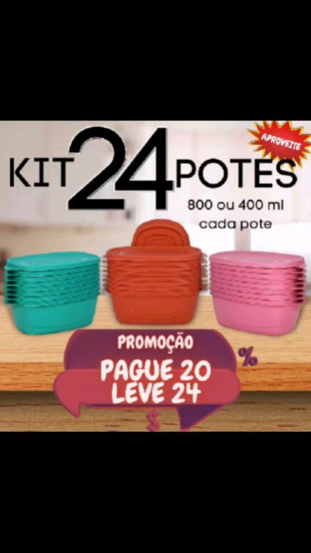Kit 24 Potes - Vasilhas,  Para Cozinha Alimentos. #kipotes #vasilhasparacozinha #cozinha #shopee