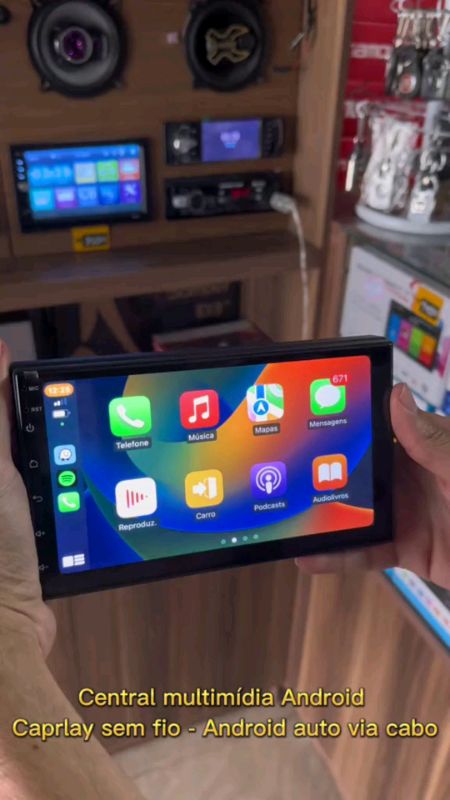 Central multimídia 7” Android com Bluetooth e CarPlay #tecnologia #conexão #E #conforto #no #seu #carro  #multimidia #carplay #android