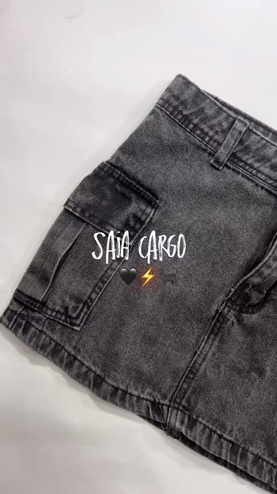 #Saia Cargo Marmorizada Preta Lycra Curta Saia Grafite Cintura Alta Levanta Bumbum Barata Plus Size