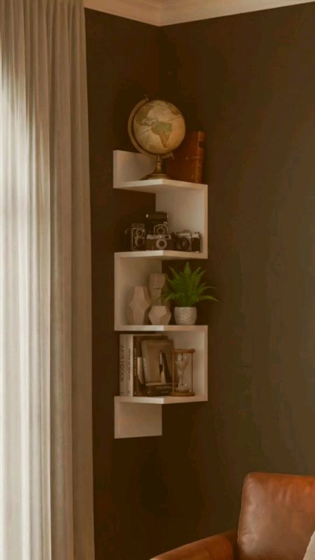 Prateleira De Canto #livros  #nicho  #Mdf  #decoração  #branca  #preta