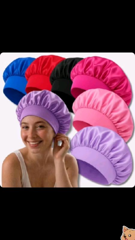 Touca De Cetim Dupla Face Anti Frizz Hidratação Para Dormir Confortável Faixa Grossa.