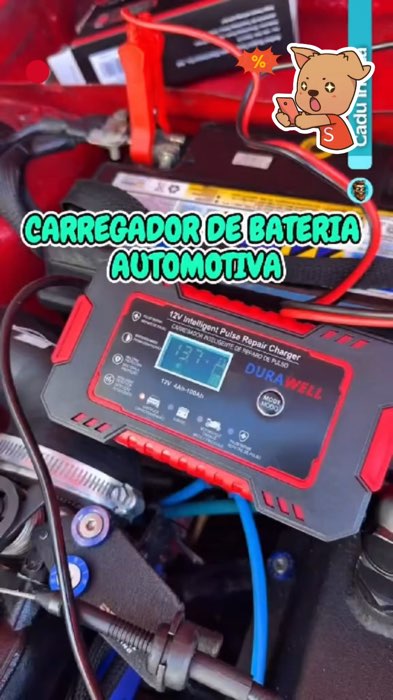Carregador de bateria automotivo inteligente 12V com Display Digital Automático #carregadordebateria #automotivo #achadinhosdashoppe #maisvendidos