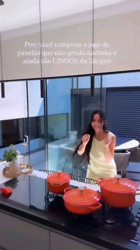 Jogo de panelas Le Chef com revestimento cerâmico.✨ Compre pelo vídeo com desconto! #panelas #cozinha #casa