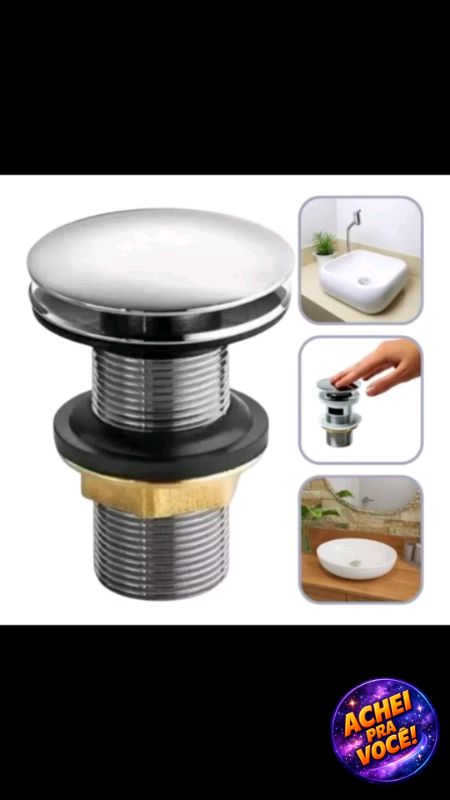 Válvula Click Up Luxo Inteligente Inox Para Cuba Banheiro 1/4 #Válvula #click #ralo #pia #Valvula #banheiro #luxo #acheinashopee #achadinhos #fy #fyp