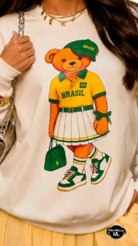 Blusa Moletom Brasil Ursinho