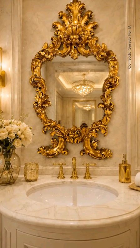 Espelho Gigante Decorativo de Parede Estilo Provençal Com Conchas #espelho #decoracao #espelhodecorativo
