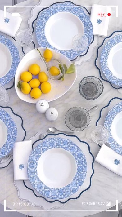 ￼Jogo de Prato Fundo Azul Decorado Kit Prato de Jantar Redondo em Melamina / Plástico 25cm#estilopinterest #prato#jogodeprato#pratoazul#pratofundo