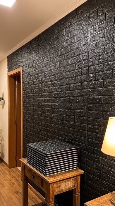 Placa adesiva tijolinho #placaadesivo #placaadesivatijolinho #casa #decoração #papeldeparede