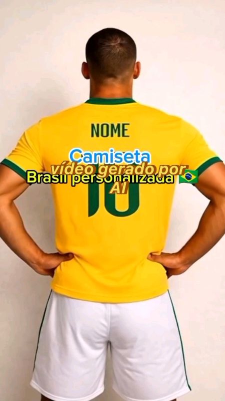 Camiseta Personalizada Brasil Com Nome E Número (Vídeo   gerado por AI) #camisetapersonalizada   #camisetabrasil