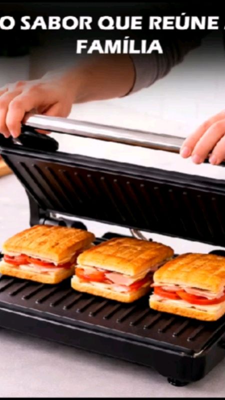 Mini Grill Grelha Sanduicheira Inox #MiniGrill #Sanduicheira #CozinhaPrática #ReceitasRápidas #LanchePerfeito #Crocante
