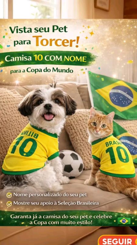 Roupinha pra Pet do Brasil🇧🇷🐶🐱 #copa2026 #copapet #roupapet #mãedepet #roupinhapet #petcopa #cachorro #gato #brasilpet #petbrasil #mundopet #cão