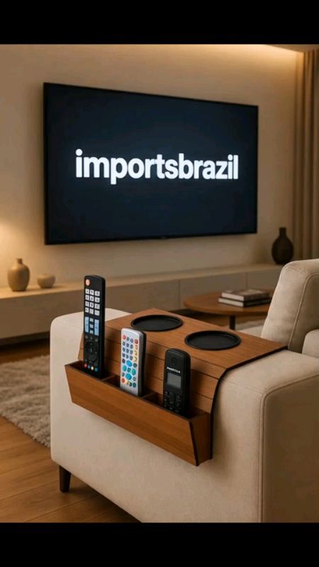 Esteira apoio de braço em MDF para sofá com porta objetos: praticidade, organização e conforto pra deixar tudo ao alcance no sofá 🛋️✨  #esteira #sofá