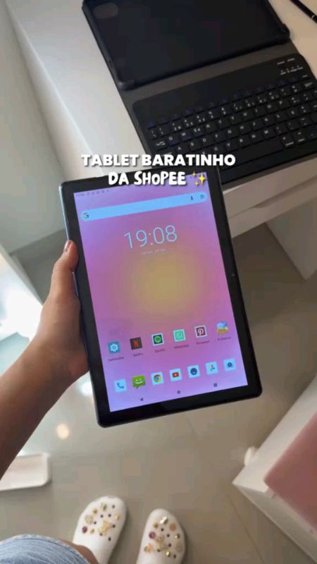 tablet barato bom tablet kit completo com capinha película e caneta touch #tablet #estudo #escola #jogos #jogo #tecnologia #pc #Notbook #kit