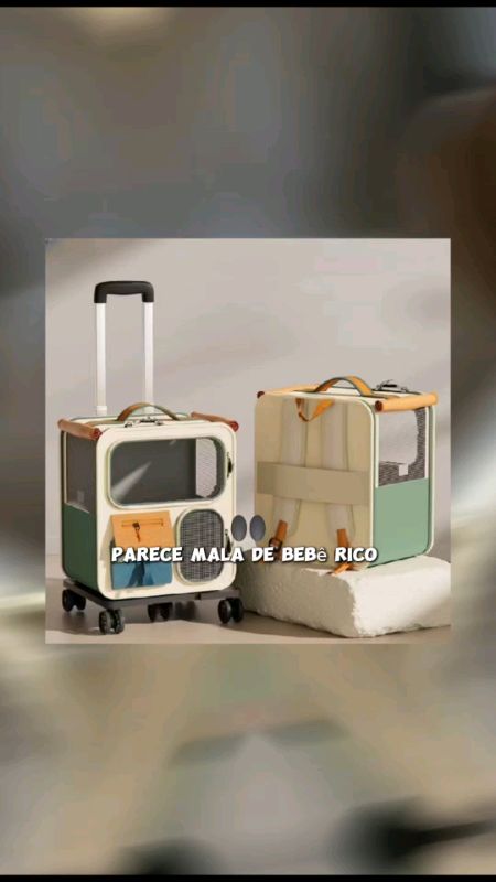 Carrinho bolsa mochila mala de transporte pet viagem com rodinhas 360°