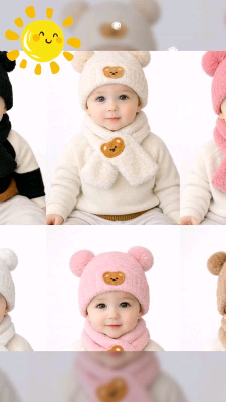 🧸 Conjunto Infantil de Inverno com Gorro e Cachecol Ursinho – Maciez, Estilo e Proteção #ConjuntoInfantil #Inverno #GorroéCachecol #Ursinho #Shopee