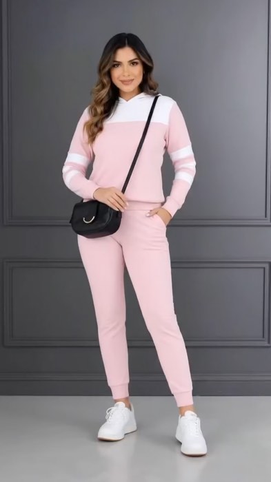 ￼Conjunto Feminino Com Capuz Look Para o Frio Agasalho Inverno