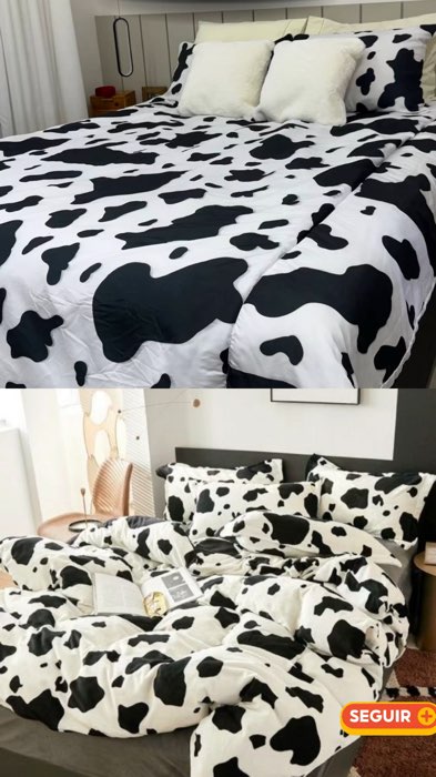 Edredom de vaquinha #cama #edredom #vaquinha